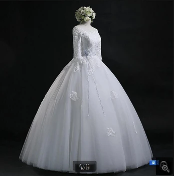 2020 reelt billede hvide blonder bolden kjole brudekjoler fra skulder sexet halv ærme stilfuld brudekjoler corset bruden kjole