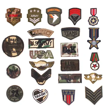 Camouflage Army Broderet Badge Klud Mærkat Vævning Mark Hot Melt Lim Plaster Bryst, Skulder Emblem Grænseoverskridende