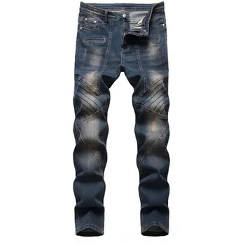 Mænd Jeans Straight Cargo Bukser Casual Bomuld Herre Mode Løs Sæsoner Mænds Jeans Plus Størrelse