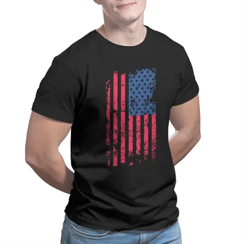 Kortærmet T-shirt USA Flag Sort Sjove 4XL 5XL 6XL Mode Bushcraft Stolthed Toppe Venner Vintage Trend Casual t-shirts 67844