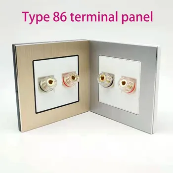 2 stk Audio-terminal 2-position socket 86 type wall plug-in panel power-forstærker, højttaler wire junction box