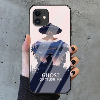 Ghost af Tsushima Telefon Hærdet Glas Tilfælde Dække For IPhone 6 6S 7 8 11 12 X Xr Xs Se 2020 Pro Max Plus Mini Maleri Blød