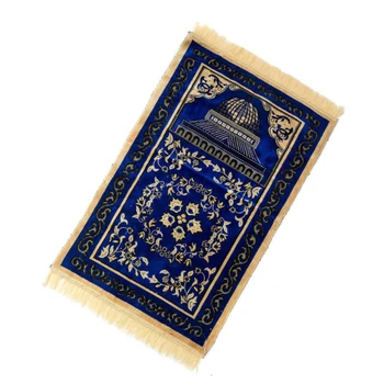 Muslimske Blomster Soveværelse Anti Slip Udsøgte Dekoration Bærbare Holdbar Praktisk Knælende Kunstige Cashmere Folde Bøn Mat