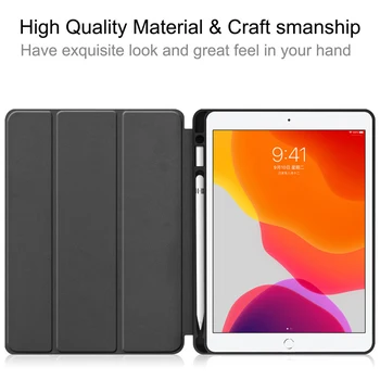 Stødsikkert Smart Soft TPU Cover Sag med Blyant Holder til iPad 10.2 Tablet VDX99