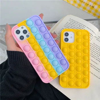 Sød koreanske Prikker rainbow candy farver piger Phone Case For iPhone 11 12 Pro Max antal Xr Xs Max 7 8 Plus X 7Plus Tilfælde Soft Back Cover