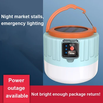 LED Camping Lys USB-Bærbare belysning Afgift Sol Camping Lantern Genopladelig Lampe Vandtæt Udendørs Vandreture Tilbehør