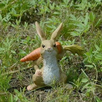 Dejlige kreative kanin ornament have desktop dekoration micro landskab flower pot ornament fødselsdag gave