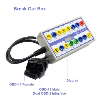 Professionel Auto Bil OBD-2 Bryde Ud Box, On-Board-Diagnose Breakout Box OBD-II-Protokollen Detektor Diagnostiske Stik