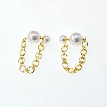 Simuleret Pearl Kæde Øreringe Nye Mode Smykker Delikat sødmefuld med Lang Kvast Erklæring Kæde Øreringe til Kvinder
