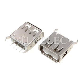 4 Pins Type-En Famale Lige Indsætte Faste Bøje Hjørnet Plug-Port USB 2.0 Interface-Stik Stik med Granatsplinter Krøllet Kant
