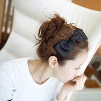 Korea Style Søde Søde Stor Sløjfeknude Hår Bånd Sløjfe Hovedbøjle Ornamenter Hairbands Hovedbeklædning 3 Farver