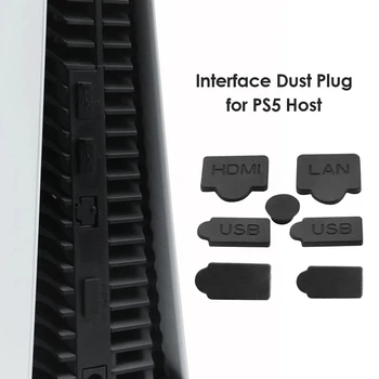 For Playstation 7pcs 5 Silikone Støv Indstille USB-Stik HDMI-kompatibelt Interface Anti-Støv Hætte Støvtæt Cover til PS5 spillekonsol