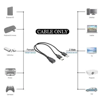 USB-Kvindelige til 2 USB Mandlige Data Opladning Kabler Udvidelse Y Kabel Ledning Type, 0.3 m Opladning C2M1