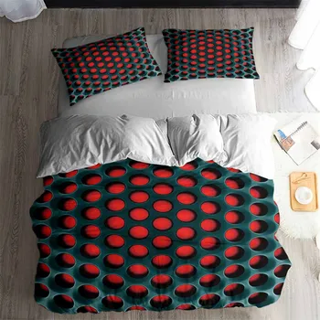 HELENGILI 3D-Sengetøj Sæt Honeycomb Struktur Duvet Cover Sæt Naturtro Sengetøj Sæt sengelinned med Pudebetræk