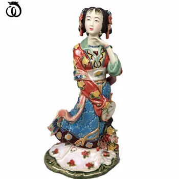 WU CHEN LONG Jinling Tolv Klassisk Smukke Kvinder Statue Drøm Red Chamber Lady Kunst-Skulptur, Keramiske Håndværk Home Decor R7022