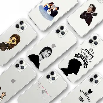 The Vampire Diaries Stefan, Damon Telefonen Tilfælde Gennemsigtige iPhone, Samsung S 11 12 6 7 8 9 10 20 Pro X XS Antal XR Plus lite