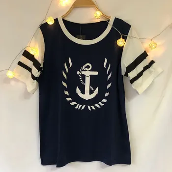 Sommeren Kvinder Sommeren Kawaii Navy Style T-Shirts Bowtie Søde Lyserøde Hjerte Hule Tøj Teens Mori Girl Kort Ærme Toppe