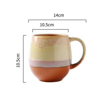 1pc American Retro kaffebæger Kreative Mælk Keramiske Krus Og Kop (Gul)