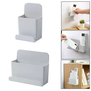 Fjernbetjeningen opbevaringsboks til Skrivebord Bed vægmonteret Holder Stand Phone Plug Rack Moderne Praktisk Indretning til Hjemmet, Kontoret