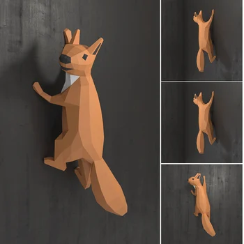 3D Papir Model Søde Tegneserie Egern Form DIY Håndlavet Annoncer Pynt til Hjemmet Udsmykning REME889