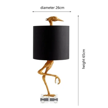 Moderne Bordlampe Kreative Struds Form Bordlampe Stue Dekoration Soveværelse Sengen Armatur Kunst, Indretning Led Belysning