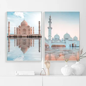 Lærred Maleri Hjem Dekoration Sheikh Zayed Grand Mosque East Gate Nordiske Plakat Print Væg Kunst Billeder Til Stuen