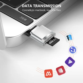 Metal USB 3.0 USB-C Type C Til Micro-SD-TF-OTG-Adapteren Kortlæser, Mini-Card Reader Smart Memory Card Reader For Samsung Bærbar
