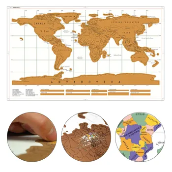 Skrab Verden Kort Ridse Verden Kort Frameable Plakat Personlig Rejse Atlas Plakat Hjem Kontor Dekoration