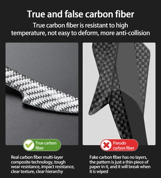 Bil Spejl Carbon Fiber Beskyttende Tape Krop Anti-bunden Stick Dekorative 4 Stk Styling Lister Bil Døren Anti-kollision Strip