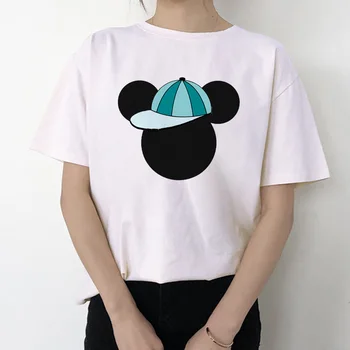 Nye Sommer Leopard Print T-shirt til Kvinder Grafisk Blomst Harajuku Fashion T-shirt Top Søde Øre-Shirt Tee Kvindelige Tshirt Tees