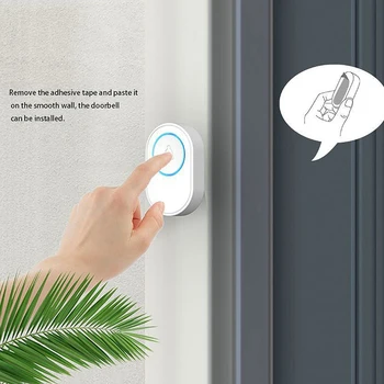 Wifi Dørklokken Smart Dørklokken Alarm Kan Blive Matchet med 100 Trådløse Detektor Indendørs Alarm System(EU Stik)