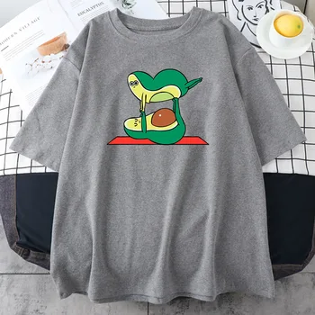 Frugt, Avocado Laver Yoga Sjovt Print Dame T-Shirt Størrelse Toppe Kortærmede T-Shirts Åndbar Bløde Mænd T-Shirts