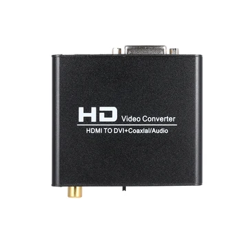 HD til DVI Converter Coaxial 3.5 Audio Analog og Digital Signal Adapter med 3,5 mm Stik til DVD STB Playstation