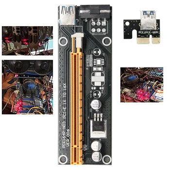 VER006 USB 3.0 Pci-E Riser-Kort PCI-E 1X til 16X 4Pin Billede Extension Kabel BTC/ETH Spil adapterkort Bitcoin Mining