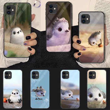 Piper Fugl Søde Film Telefonen Hærdet Glas Tilfælde Dække For IPhone 6 6S 7 8 11 12 X Xr Xs Se 2020 Pro Max Plus Mini Mode 3D