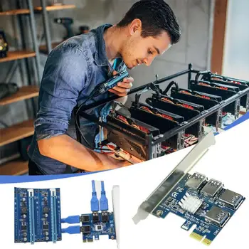 Hot PCIE PCI-E port til PCI Express-Riser-Kort 1x til 16x 1 til 4 USB 3.0 Slot Multiplikator Hub Adapter Til Bitcoin Mining Miner BTC-Enheder