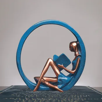 Yoga Pige Harpiks Udsmykning Ornament Figur Yoga Pige Skulpturer Til Indretning Møbler Og Moderne Kunst Display Girly Hjertet Gave