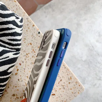 Mode Zebra Print Plating Kamera Beskyttelse Telefonen Cases til Iphone 12 11 Pro Max X XS-XR 8 Plus 12mini Anti-banke Soft Cover