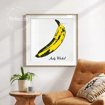 1 Stykker Hånd Tegne Banana Af Andy Warhol Frugter Køkken Home Decor Billeder Til Stuen Restaurant Væg Lærred Kunst Malerier