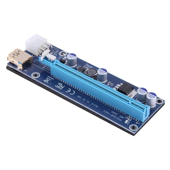 VER009S USB 3.0 PCI-E Riser Card Pcie 1X 4X 8X 16X Extender Adapter-Kort SATA-15 bens til 6 Pin strømkabel til BTC Miner