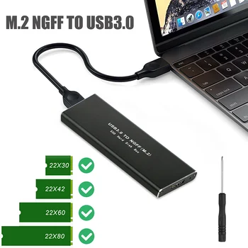 M. 2 NGFF SSD SATA til USB 3.0 Aluminium Harddisk Kabinet, Opbevaring Sag Adapter.