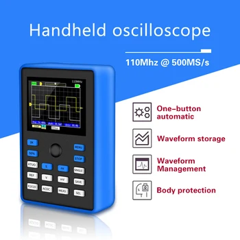 FNIRSI-1C15 Professionel Digital Oscilloskop 500MS/s samplingfrekvens 110MHz Analog Båndbredde Støtte Bølgeform Opbevaring