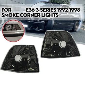 Blinklyset Lys For-BMW E36 3-Serie 1992-1999 4DR Sedan/Hatchback Smoke Linse Hjørne Lys 63138353279 63138353280