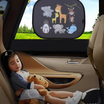 2STK Søde Tegneserie Bil solsejl Dække UV-Beskyttelse Gardin Side Vindue Parasol Cover Til Baby, Børn Universal Car Styling Foldbar