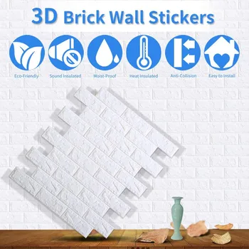1/3/10stk/Bag 3D Skum Wall Stickers er selvklæbende Loft Mærkat selvlæssende Tapet til børneværelset Kontor Skum Bløde Paneler
