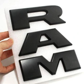3D-RAM Breve til 2019 Ram 1500 Front Emblem Mat Sort ABS Navneskilt