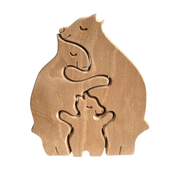 Desktop Indretning Cartoon Animal Form af Træ Håndværk Ornament Dekorative Kunst til stuen, Soveværelset