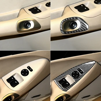 4stk/sæt Vinduets Lift-Kontakten Knappen Dække Trim Dekorative Stickers til Chevrolet Corvette C6 2005-2007 Ægte Ægte Carbon Fiber