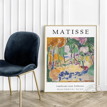 Henri Matisse-Udstilling Museum Plakat, La Japonaise Art Prints, Landskab Nær Collioure Lærred Maleri, Abstrakte Home Decor