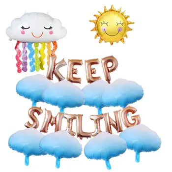 Keep Smiling-års Fødselsdag Part Dekorationer til Børn, Baby Shower Fest Forsyninger med Smiley